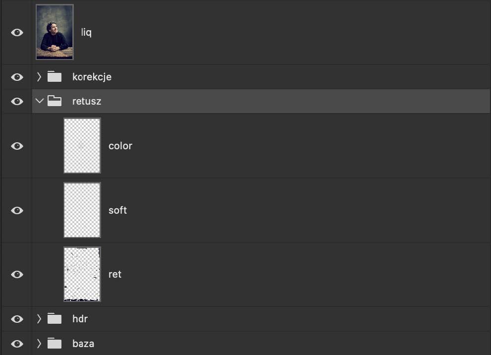 Organizacja warstw w pliku PSD - liquify